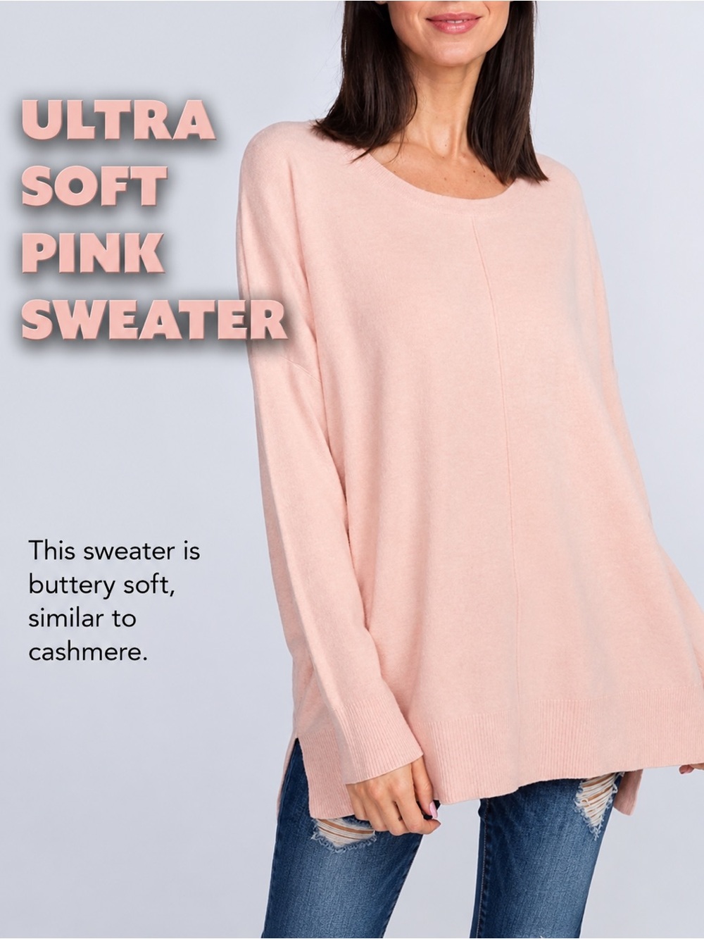 ULTRA SOFT SWEATER in PEACHY/PINK or in WHITE NEW